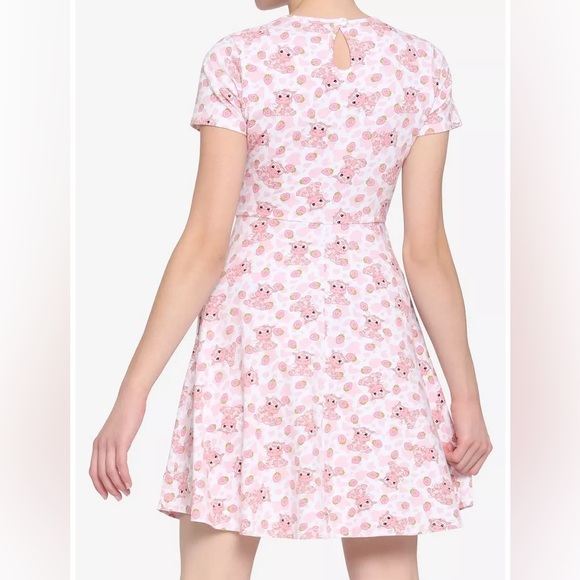 HOT TOPIC MIDNIGHT HOUR Strawberry Milk Cow SWEETHEART DRESS! Cotton Pockets NWT - Picture 3 of 5